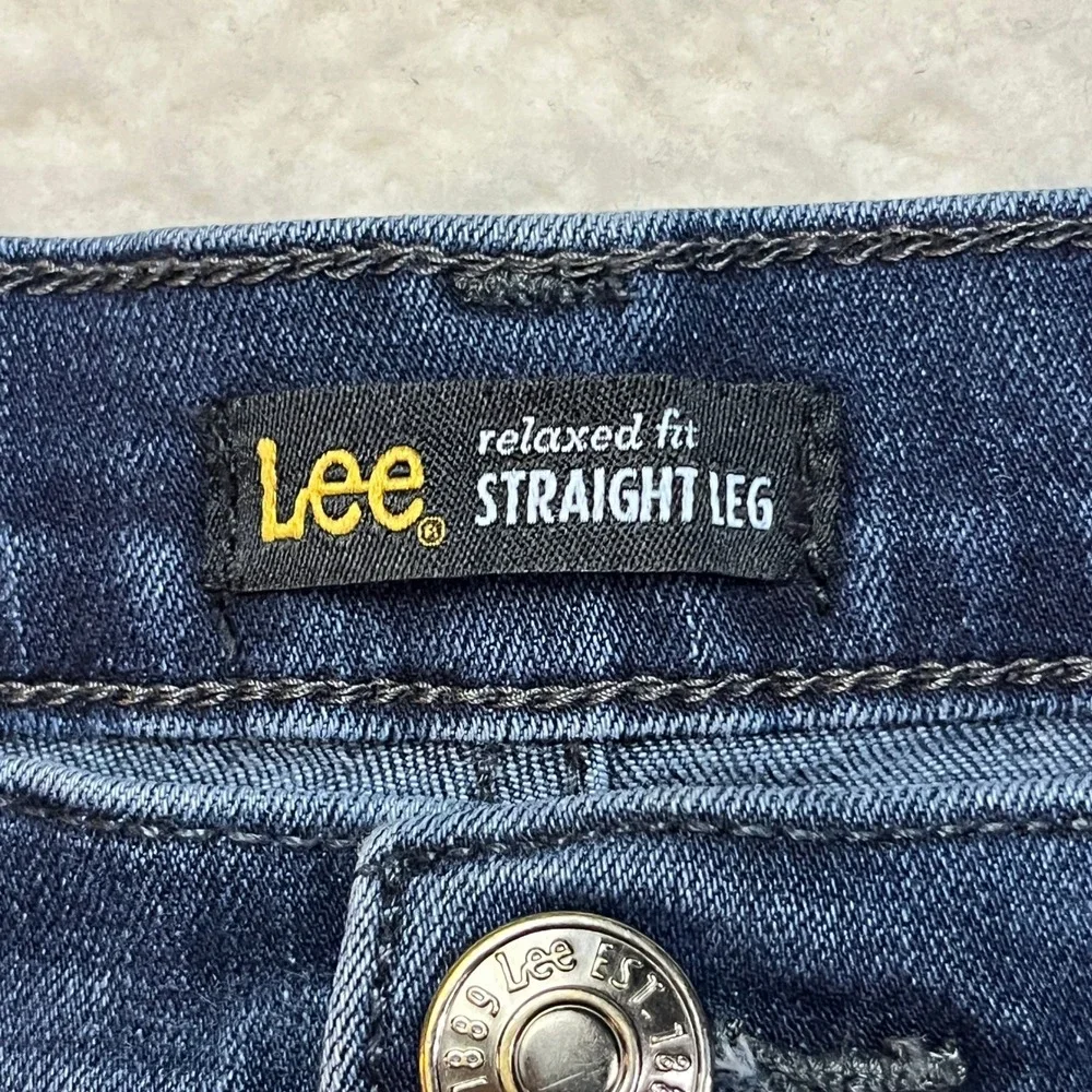 Lee Jeans Womens 8 Short‎ Blue Relaxed Fit Straight Leg 3051816 Stretch Denim